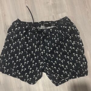 Zanerobe Navy Palm Print Swim Shorts